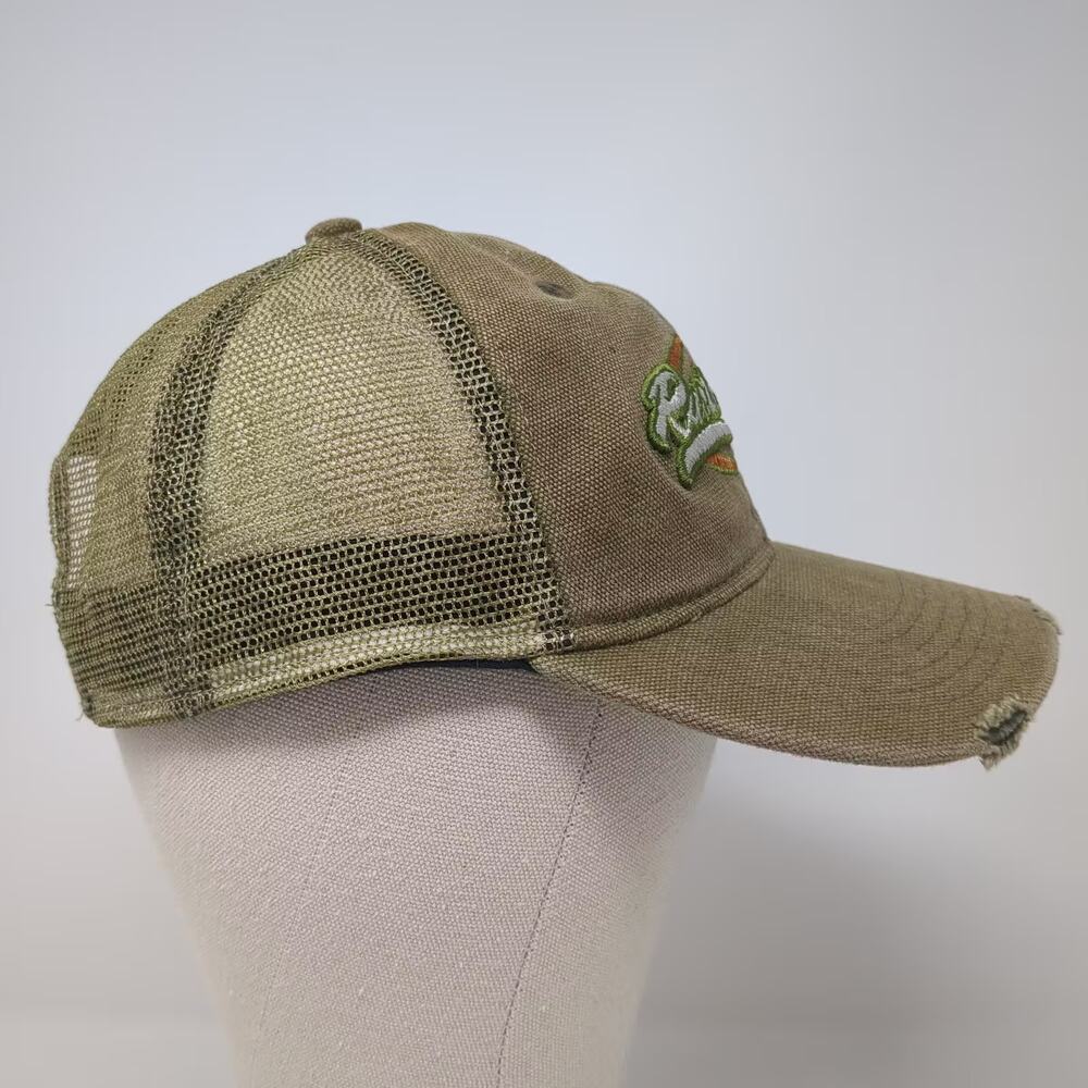 Rustic Ridge Trucker Hat Brown Green One Size Snapback Distressed Mesh Back - Picture 5 of 9